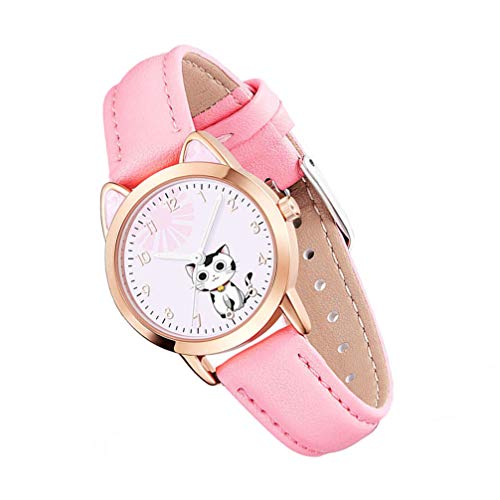 Mipcase Leuchtende Kinderuhr für Mädchen mit Katzenmuster reloj inteligente para Mujer Mädchenuhren im Alter von 11-15 Jahren Männergeschenke Armband Kinder schauen zu Cartoon-Kinderuhr 3D von Mipcase