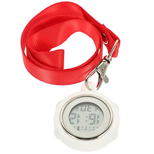 Mipcase Krankenschwester Uhr Digital Taschenuhr Leuchtend Blau Silikon Hülle Lanyard Arzt Fob Uhr Karabiner Umhängeuhr Kitteluhr Werkzeug für Ärzte Krankenschwestern Sanitäter Krankenpfleger von Mipcase