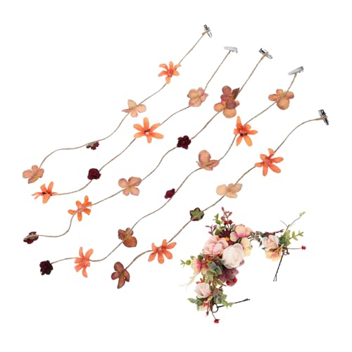 Mipcase Künstlicher Blumen Haarreif für Mädchen Damen mit Teiliges Haarband und Haarklammern Leichtes Vielseitiges Blumenkranz Haaraccessoire für Hochzeit Festival Party Braut von Mipcase