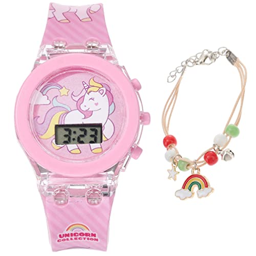 Mipcase 1 Satz Einhorn Uhr Entzückende Silikonuhr Armbanduhr Leuchtende Uhr Schüleruhr Dekorative Kinderuhr Quartz Uhr Zeit Perlen Geographisches Positionierungs System Kieselgel Wählen von Mipcase