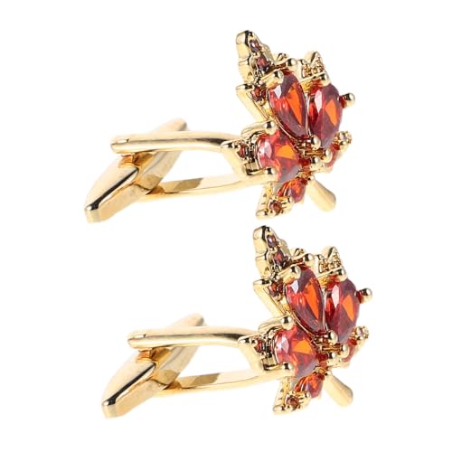 Mipcase Maple Leaf Manschettenknöpfe Herren Französisches Design Langlebig Stilvoll für Business Hochzeit Geburtstag Party Hemdzubehör von Mipcase