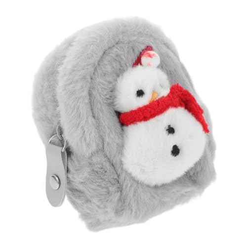 Mipcase Mini Geldbörse Schlüsselanhänger Plüsch Snowman Münzbeutel Damen Kleine Tasche Weiches Material Kompakt Kawaii Geldbeutel für Ohrhörer Aufbewahrung von Mipcase