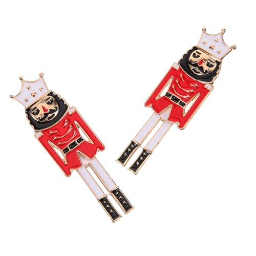 Mipcase Niedliche Nutcracker Ohrstecker Damen Weihnachts Schmuck Cartoon Metall Ohrringe Leicht Langlebig für Party Festival Alltag von Mipcase