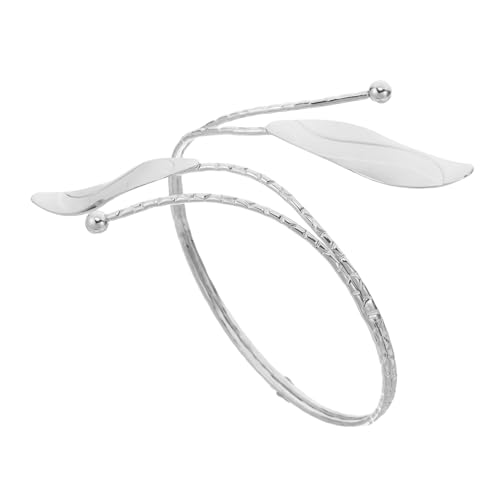 Mipcase Offenes Wellenarmband aus Metall für Damen Verstellbarer Oberarmreif mit Einzigartigem Blattform Design Eleganter Armschmuck für Festivals und Besondere Anlässe Langlebig von Mipcase
