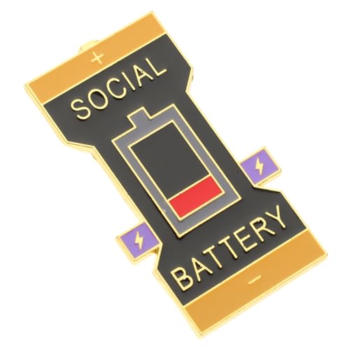 Mipcase Party Brosche mit Sozialer Batterie Dekorative Anstecknadel für Kleidung Schals Perfektes Accessoire für Besondere Anlässe von Mipcase
