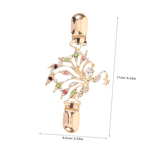 Mipcase Peacock Metall Strickjackenclip mit Strass Eleganter Schal und Pulloverclip Vielseitiger Hemdclip Damenbekleidung Langlebiger Leichter Cardigan Clip für Dekorativen und von Mipcase