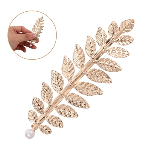 Mipcase Perlen Haarspange Gold Haarschmuck für Damen Sichere Haarklammer mit Elegantem Design für Hochzeit Braut und Brautjungfer Modisches Accessoire für Besondere Anlässe von Mipcase