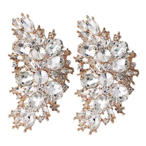 Mipcase Rhinestone Schuhclips Damen Abnehmbare Schuhschnallen Langlebiger High Heel Dekoration für Hochzeit und Besondere Anlässe Stilvoller Damenschuh Schmuck Roségold von Mipcase