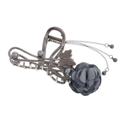 Mipcase Rosenhaarspangen Für Damen Aus Metall Rosenblüte Und Strass Rutschfester Pferdeschwanzhalter Haarklammern Mit Kunstperlenquaste Für Frauen Und Mädchen von Mipcase