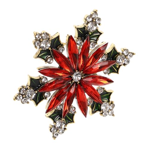 Mipcase Schneeflocken Brosche aus Glänzendem Legierungsmaterial mit Funkelnden Strasssteinen Leichter Weihnachts Broschen Pin für Damenkleider als Modisches Accessoire zur von Mipcase