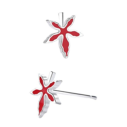 Mipcase Silber Maple Leaf Ohrstecker Damen Vielseitige Schmuckaccessoires für Alltag Büro Party für Frauen Langlebig Eleganter Ahornblatt Design von Mipcase