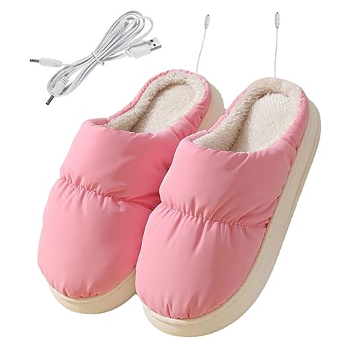 Mipcase USB Beheizbare Daunen Hausschuhe Weiche Warme Winterpantoffeln mit Fußwärmerfunktion Elektrische USB Slipper für Damen und Herren Kuscheliger Wärmeschuh für Kalte Tage von Mipcase