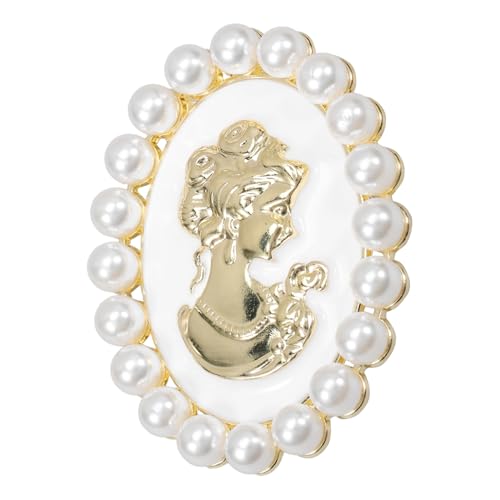Mipcase Vintage Damen Brosche Barock Stil Perlen Schmuck Brosche Anstecknadel für Pullover Kleid Accessoire Frauen von Mipcase