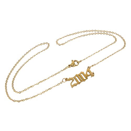 Mipcase Vintage Digitale Damen Halskette aus Hochwertigem Metall Filigraner Choker mit Jahreszahl Modisches Langlebiges Schmuckstück für Frauen und Mädchen von Mipcase