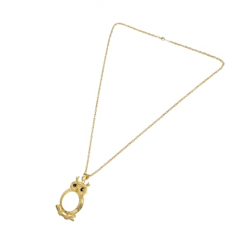 Mipcase Vintage Vergrößerungslupe Halskette Damen Katzenkopf Anhänger aus Metall Langlebige Leselupe Schmuck Pulloverkette für Sehkomfort und Stil von Mipcase