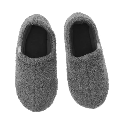 Mipcase Warme Hausschuhe Damen Plüsch mit Memory Foam Rutschfest Kuschelige Indoor Slipper für Winter Graue Weiche Fütterung Gemütliche Komfortschuhe für Zuhause von Mipcase