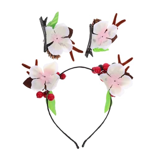 Mipcase Weihnachtlicher Haarschmuck Teilig Rentier Geweih Haarspangen und Stirnband Mädchen Haar Accessoires Leicht Langlebig Festlich von Mipcase