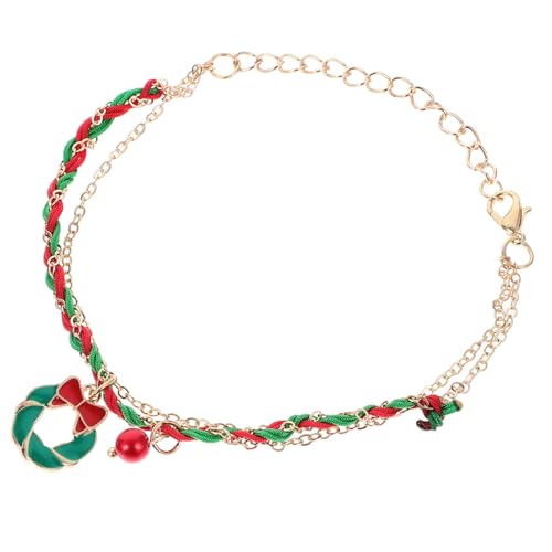 Mipcase Weihnachtliches Geflochtenes Armband mit Charm Anhänger Unisex Handgefertigtes Festliches Schmuckaccessoire für Freundschaft und Feiertage Charmantes für Frauen und Männer von Mipcase