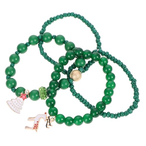 Mipcase Weihnachtliches Teiliges Stretch Armband Set mit und Baum Charms Perlenarmbänder für Mädchen Festliche Weihnachts Accessoires für Advents und Feiertagsoutfits von Mipcase