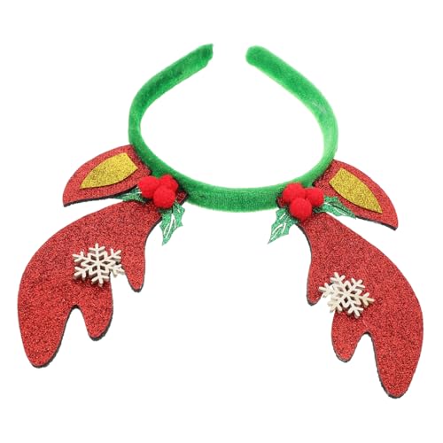 Mipcase Weihnachts Stirnband Rentiergeweih Haarreif Kunststoff Grün Rot Robust für Weihnachtsfeier Karneval Party Cosplay Haarband Damen von Mipcase