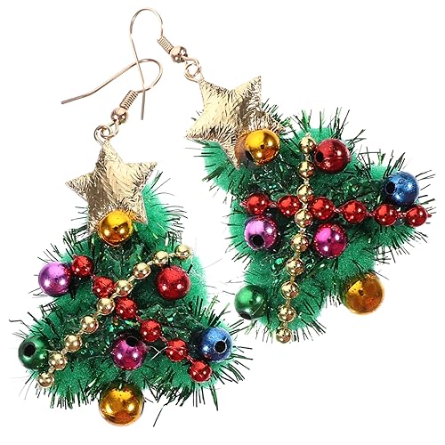 Mipcase Weihnachtsbaum Ohrhänger Damen Bunte Glocken Ohrringe Festlicher Schmuck für und Geschenkidee für Frauen Langlebiges Material Auffälliges Design von Mipcase