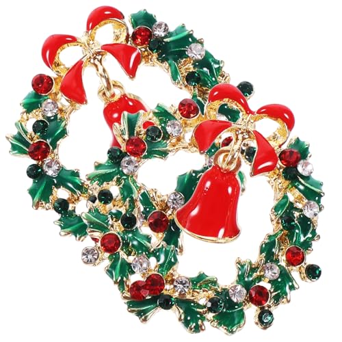 Mipcase Weihnachtskranz Ohrringe Damen Alloy Ohrstecker mit Weihnachtsbaum Baumelndem Design Kreative Kranzform Langlebig für Festtagsfeiern und Weihnachtskostüme von Mipcase