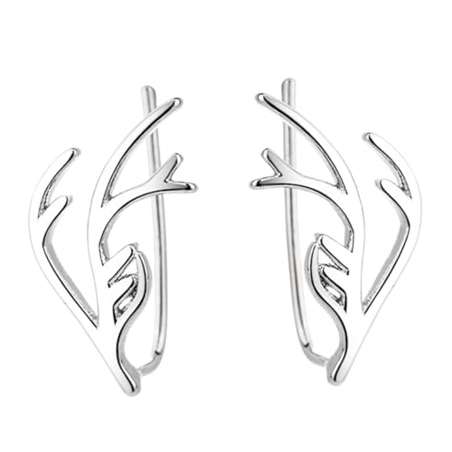 Mipcase Weihnachtsohrringe Damen Geweih Ohrstecker Festlicher Schmuck Weihnachtsmotto Damenaccessoire für Party und Alltag von Mipcase