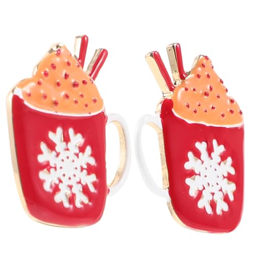 Mipcase Weihnachtsohrringe Damen Schneeflocken Design Leichte Legierung Ohrstecker Kaffeetassen Schmuck Geschenkidee für Frauen Festliche Weihnachtsfeier von Mipcase