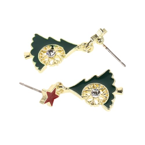 Mipcase Weihnachtsohrringe Weihnachtsbaum Schneeflocken Design Baumelnde Ohrstecker Damen Festlicher Schmuck für Weihnachtsfeiern und Festliche Outfits von Mipcase