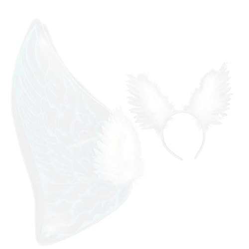 Mipcase Weißes Engelsflügel Kostüm mit Federflügeln und Dekorativem Haarreif Bequemes Cosplay Accessoire für Damen und Mädchen für Party Karneval und Fotoshootings von Mipcase