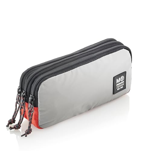 Miquelrius Federmäppchen mit 3 Fächern, rechteckiges Federmäppchen, Reißverschlüsse aus robustem Kunststoff, Metallgriffe, Federmäppchen, 210 x 105 x 60 mm, Rider Blue, bunt, 210 x 105 x 60 mm, von Miquelrius