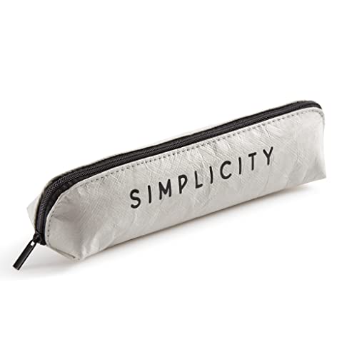 Miquelrius - Ovaler Organizer, recycelbares Material, Reißverschluss, ähnliches Finish aus Tyvek-Papier, grau von Miquelrius