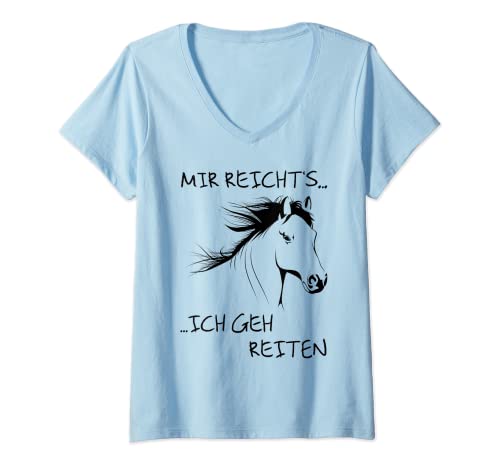 Damen Mir Reicht's Ich geh Reiten Tshirt für eine Reiterin Pferde T-Shirt mit V-Ausschnitt Damen Mir Reicht's Ich geh Reiten Tshirt für eine Reiterin Pferde T-Shirt mit V-Ausschnitt von Mir Reichts Ich geh Reiten Tshirt