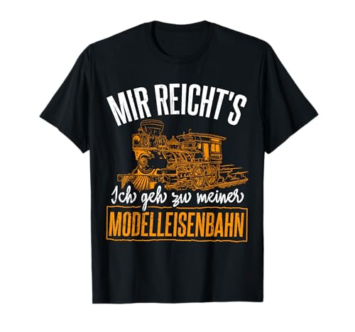 Mir reichts - Modelleisenbahn Kollektion T-Shirt Schwarz S Klassische Passform Crew-Kragen Cartoon T-Shirt Kurzarm Männer Erwachsener von Mir reichts - Modelleisenbahn Kollektion
