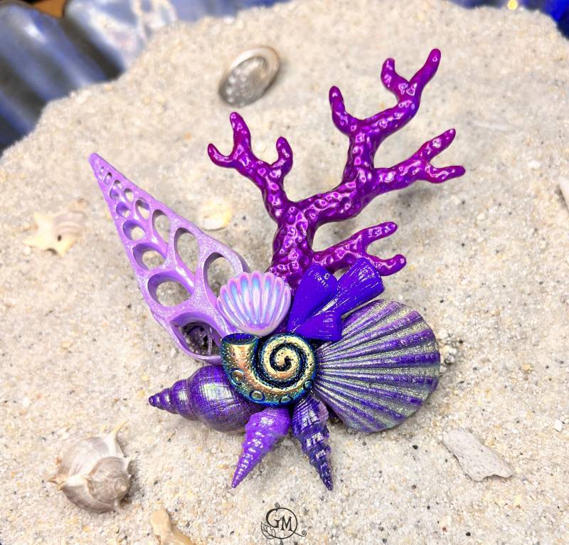 Astral Reefs - Aufwändiger Meerjungfrauen Haarclip Ooak von MiraCrafts