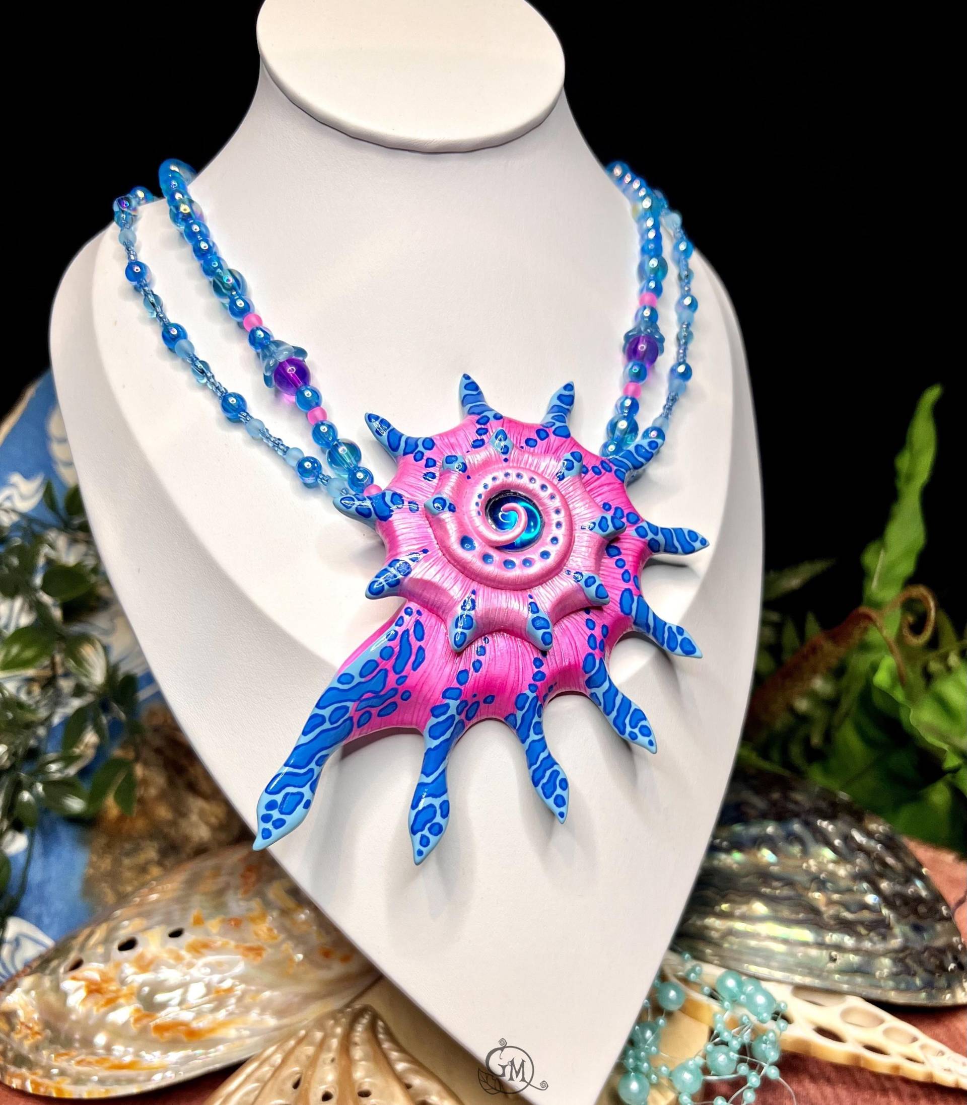 Reef Blossom - Unique Handmade Merfolk Necklace Mermaid Jewelry Ooak von MiraCrafts
