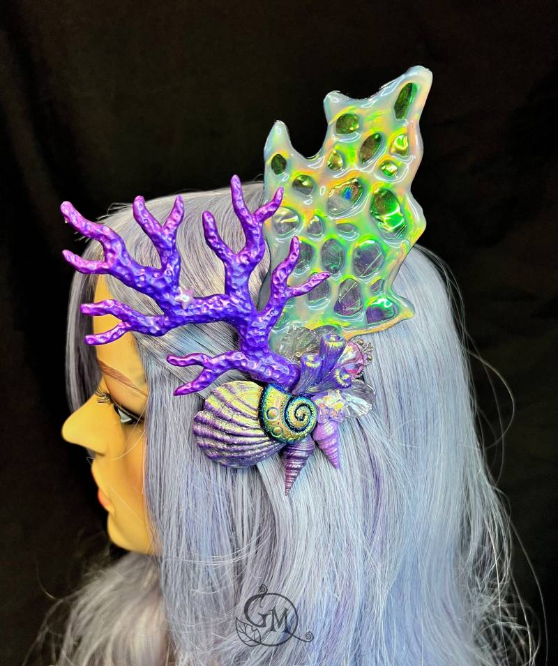 The Seawitches' Reef - Aufwändiger Meerjungfrauen Haarclip Ooak von MiraCrafts