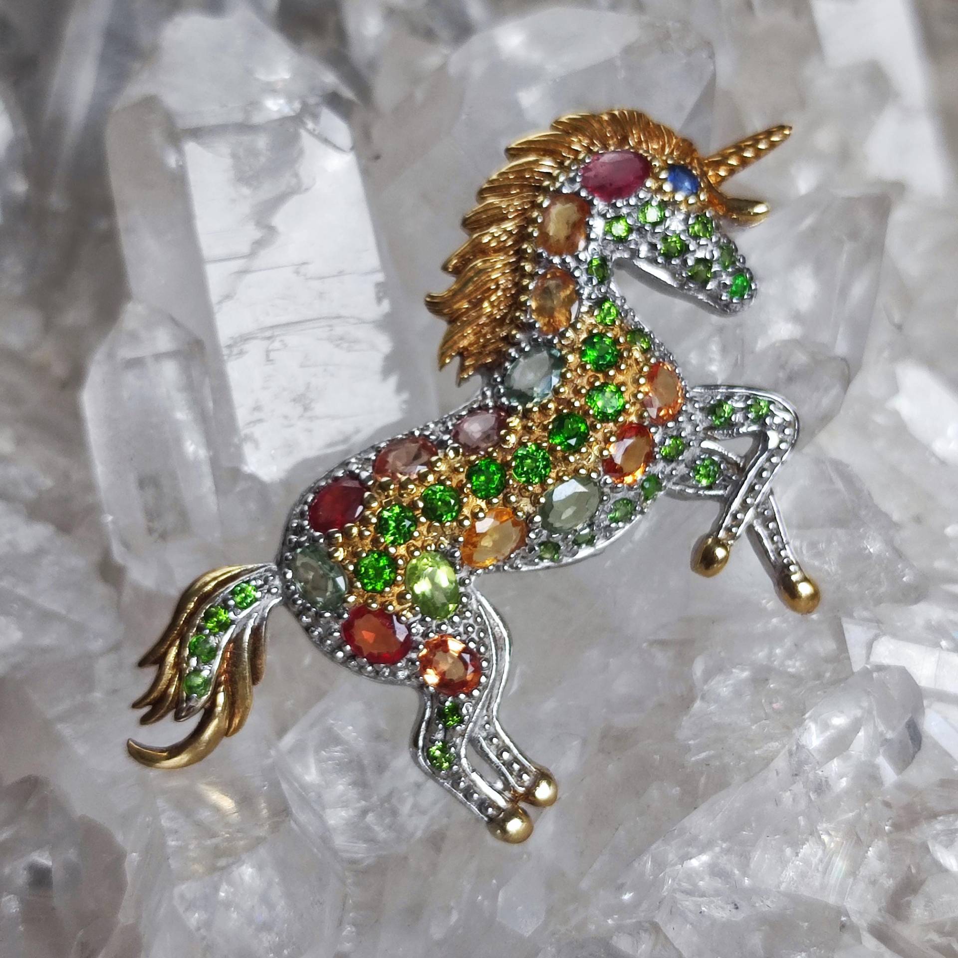 Einhorn Unicorn Edelstein Brosche 925 Sterlingsilber Unikat Handarbeit B29 Einhorn Unicorn Edelstein Brosche 925 Sterlingsilber Unikat Handarbeit B29 von MiraGemsShop