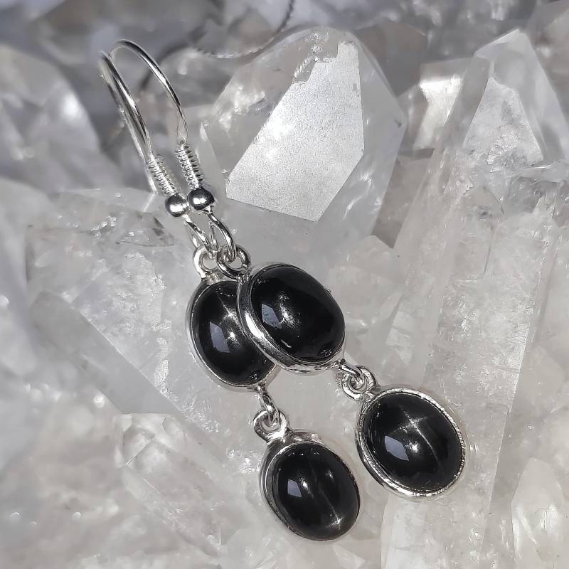 Schwarze Sterndiopsid Heilstein Ohrringe 925 Sterlingsilber Handarbeit O876 Schwarze Sterndiopsid Heilstein Ohrringe 925 Sterlingsilber Handarbeit O876 von MiraGemsShop