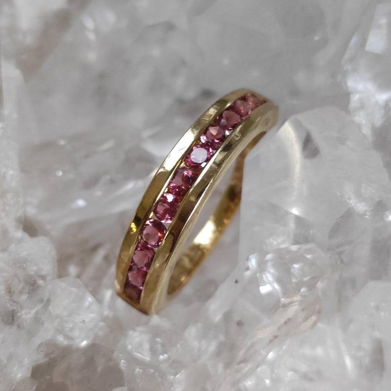 Turmalin Ring Heilstein 925 Sterlingsilber 14 Karat Vergoldet Größe 56 R2026 von MiraGemsShop