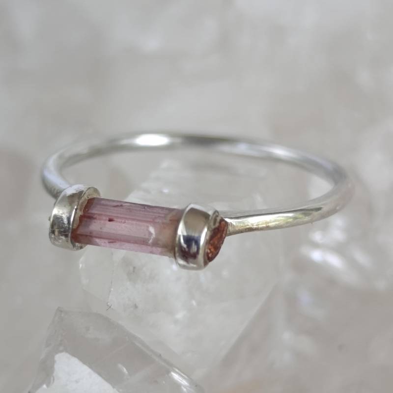 Turmalin Rohstein Ring 925 Sterlingsilber Größe 52 Handarbeit Heilstein R2079 von MiraGemsShop