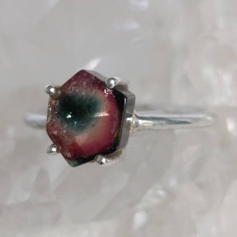 Wassermelonen Turmalin Scheibe Ring 925 Sterlingsilber Größe 51 Handarbeit R2075 Wassermelonen Turmalin Scheibe Ring 925 Sterlingsilber Größe 51 Handarbeit R2075 von MiraGemsShop