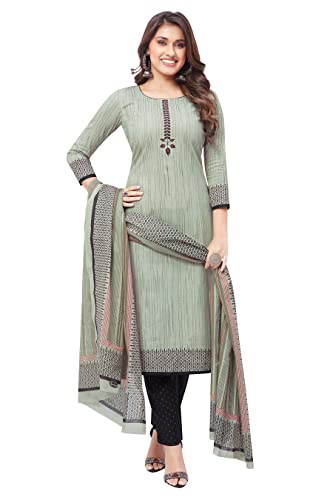Miraan Baumwolle gedruckt Readymade Salwar Anzug für Frauen (MIRAANBAND2313), Grau, M von Miraan