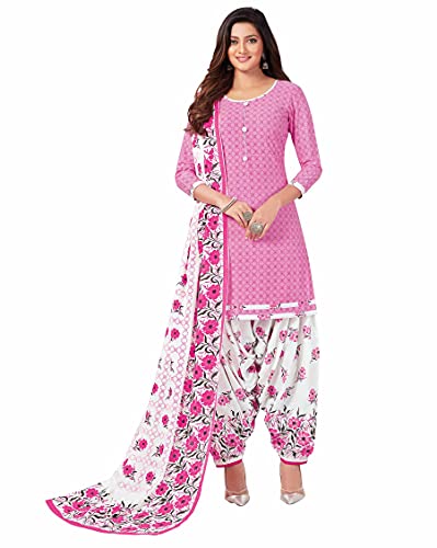 Miraan Damen-Salwar-Anzug aus Baumwolle, bedruckt, fertig, Pink, XXX-Large von Miraan