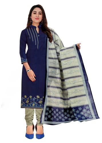 Miraan Salwar-Anzug für Damen, Baumwolle, bedruckt, Blau, X-Large von Miraan