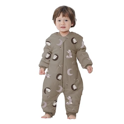 Baby Schlafsack mit Füßen 2.5 TOG Warm Gefüttert Winter Kinder Schlafsack abnehmbaren Ärmeln for Junge Mädchen (Kaninchen, S) von Miracle Baby