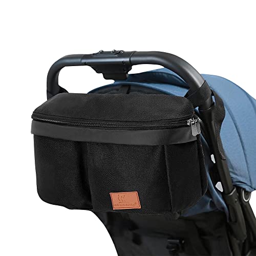 Kinderwagentasche Organizer Kinderwagen Buggy Tasche Baby Universale Multifunktionale Aufbewahrungstasche (schwarz(33X7.5X16CM)) von Miracle Baby