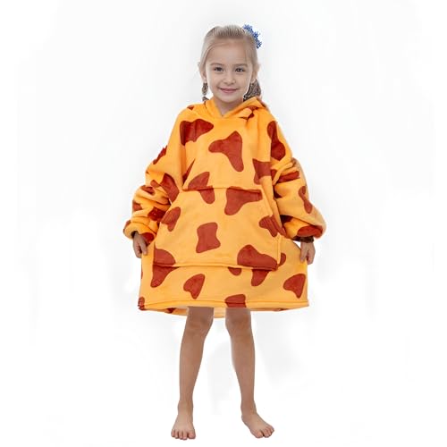 Übergröße Decke Hoodie Sweatshirt - Super Weiche Gemütliche Warme Komfortable Sherpa Riesen-Hoodie, Geeignet Kapuzenpullover für Erwachsene, Männer, Frauen, Jugendliche,Kind (Kind-Giraffe) von Miracle Baby