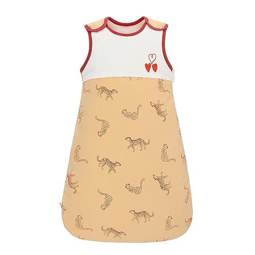 Winterschlafsack Baby mit Reißverschluss Baumwolle Winter 2.5 TOG Babyschlafsack ärmellos Warmer Kinder Schlafsack 0-18 Monate (Leopard, S) von Miracle Baby