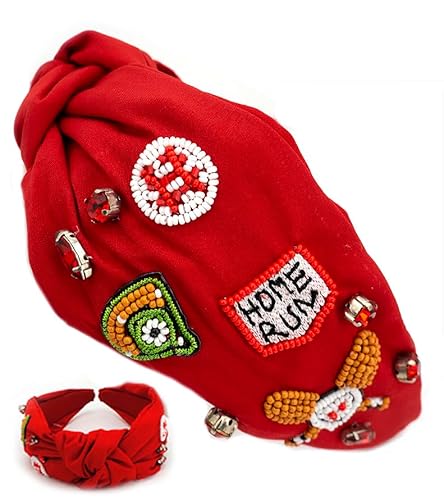 Miracle Collection HomeRun-RD Baseball-Stirnband mit Perlen, für Golfschläger und Tennisspiele, mit Verzierung für adrette, bequeme Accessoires, Geschenk für Sportfans und Frauen Miracle Collection HomeRun-RD Baseball-Stirnband mit Perlen, für Golfschläger und Tennisspiele, mit Verzierung für adrette, bequeme Accessoires, Geschenk für Sportfans und Frauen von Miracle Collection